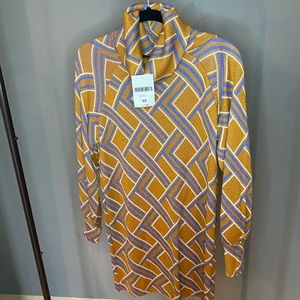 Gold turtle neck sweater dress